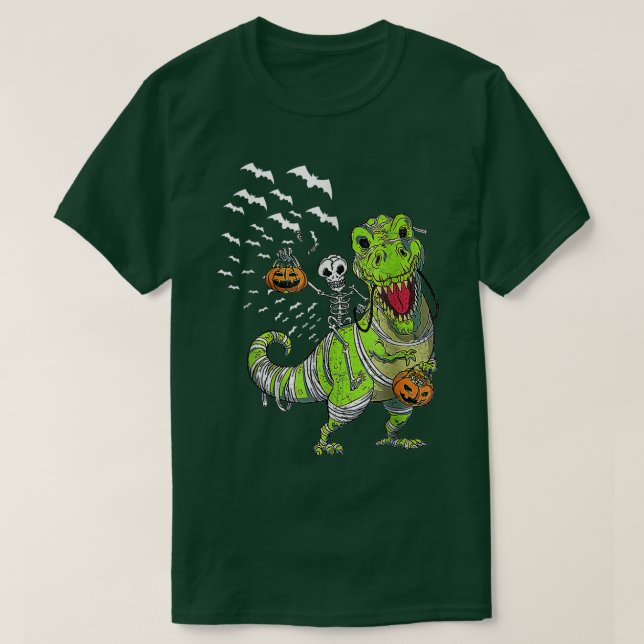 Halloween Dinosaur T Rex Skeleton Scary BoysTeens  T-Shirt (Design vorne)