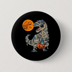 Halloween Dinosaurier Mummy T Rex Beängstigend Boy Button