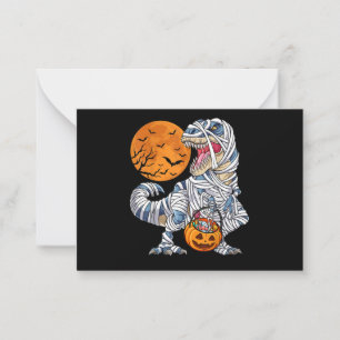 Halloween-Dinosaurier T rex Mumie Kürbis Mitteilungskarte