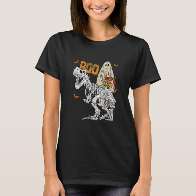 Halloween Dinosaurs Rex Skeleton Scary Holiday Gho T-Shirt (Vorderseite)