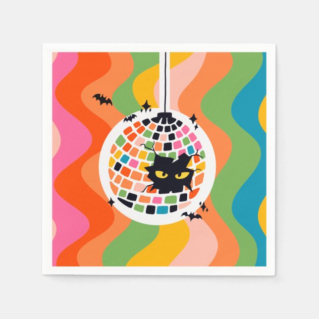 Halloween Disco Ball Paper Napkin Serviette (Vorderseite)