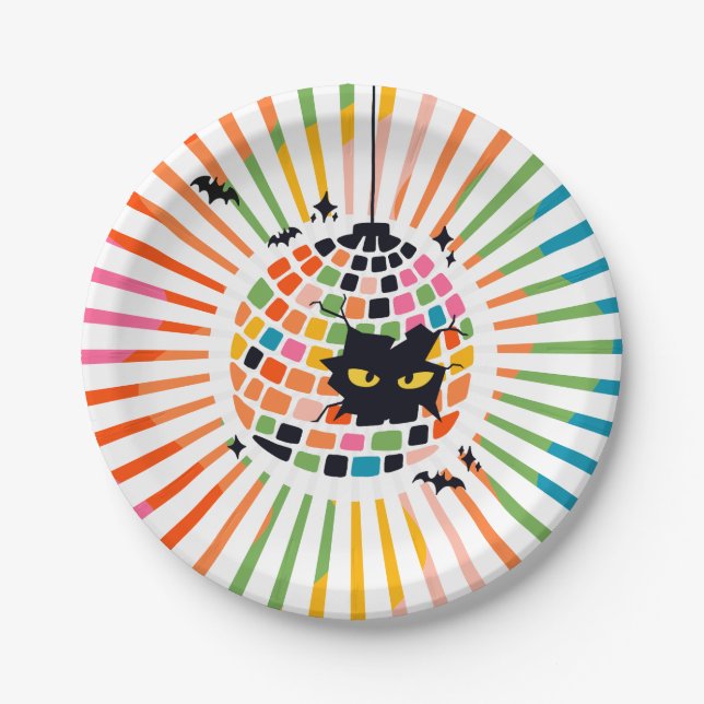 Halloween Disco Ball Paper Plate Pappteller (Vorderseite)