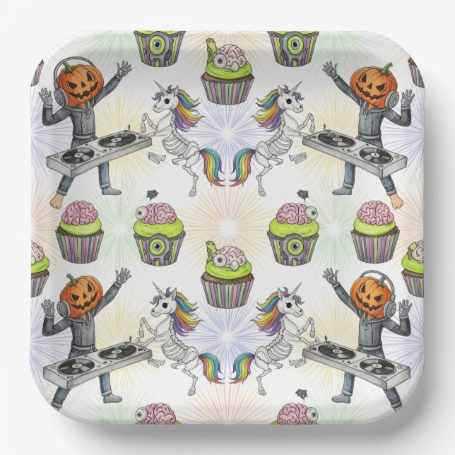 Halloween Disco von Natasha Us Pappteller (Vorderseite)