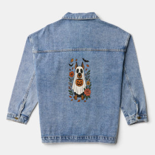 Halloween Dobermann Pinscher Blumen Jeansjacke