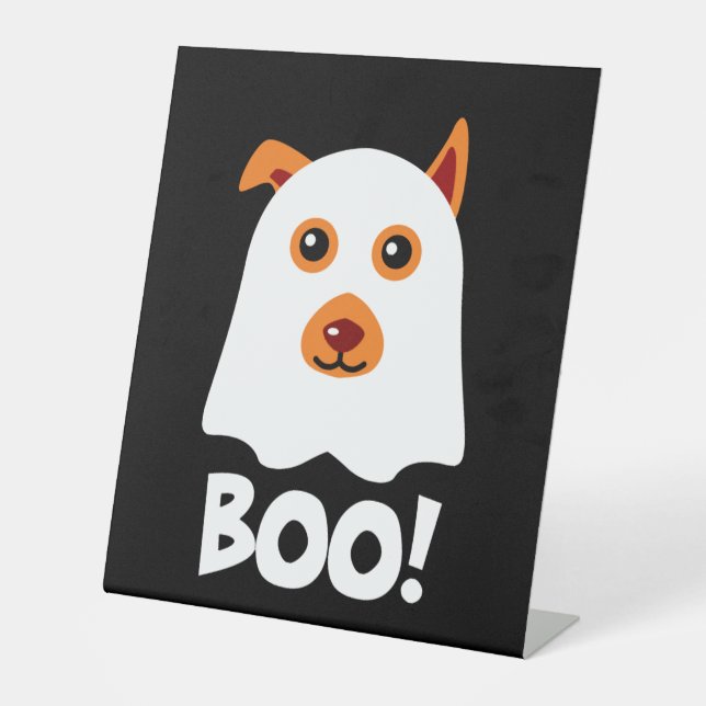 Halloween Dog Boo Sockelschild (Vorderseite)