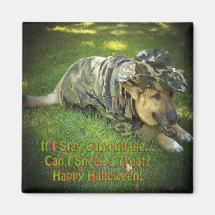 Halloween Dog in Tarnung Magnet