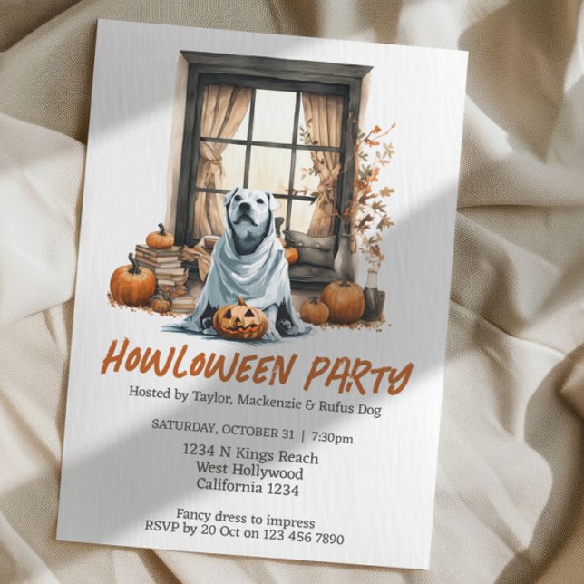 Halloween Dog Themed Party Howloween Spaß Einladung (Halloween Dog Themed Party Howloween Fun Invitations from Ricaso. Cute dog fancy dress party)