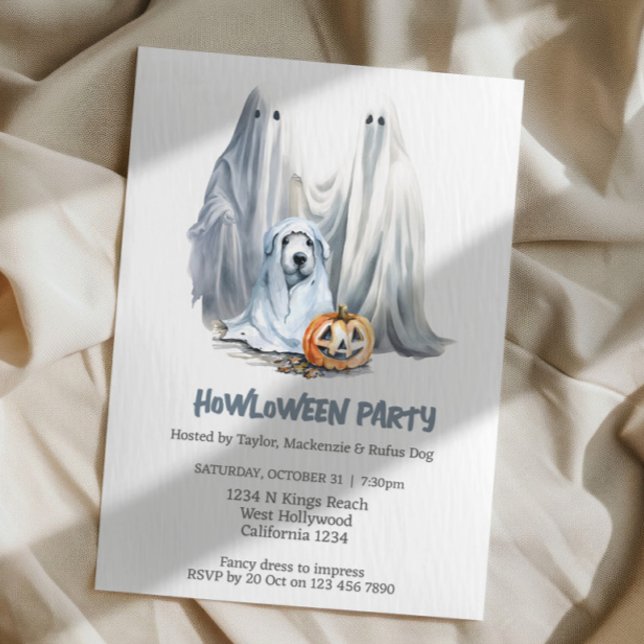 Halloween Dog Themed Party Howloween Spaß Einladung (Halloween Dog Themed Party Howloween Fun Invitations from Ricaso. Cute dog fancy dress party)