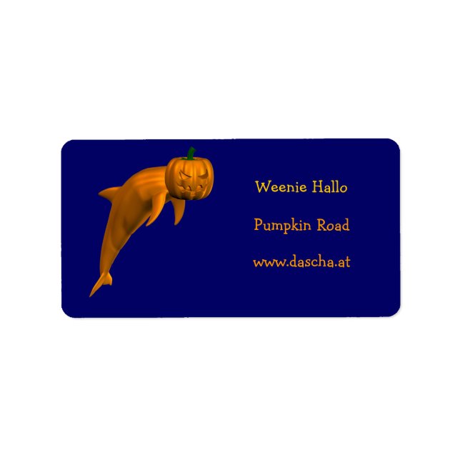 Halloween Dolphin Adressaufkleber (Vorne)