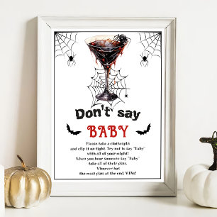 Halloween "Don't Say Baby" Baby Shower Game Poster