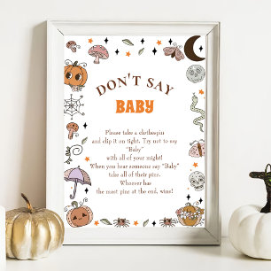 Halloween "Don't Say Baby" Baby Shower Game Poster