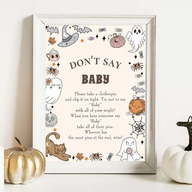 Halloween "Don't Say Baby" Baby Shower Game Poster (Von Creator hochgeladen)