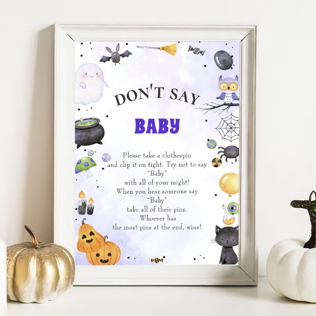 Halloween "Don't Say Baby" Baby Shower Game Poster (Von Creator hochgeladen)