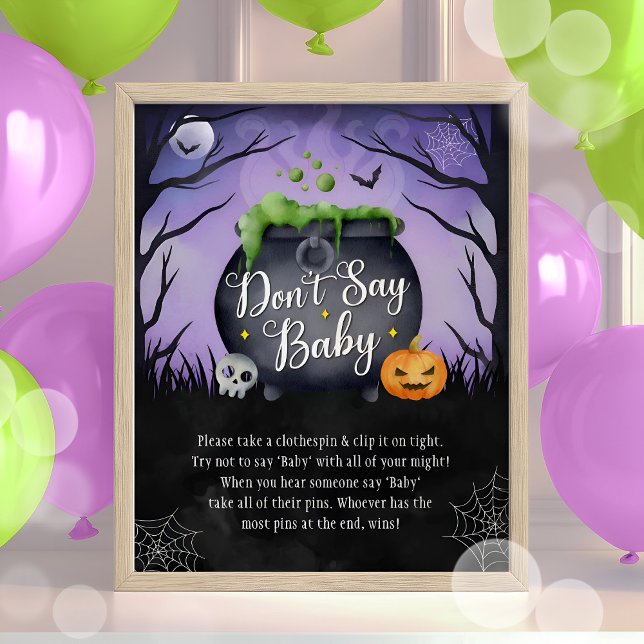 Halloween "Don't Say Baby" Baby Shower Game Sign Poster (Von Creator hochgeladen)