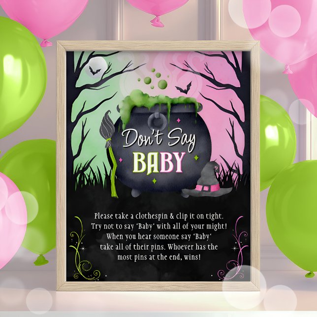 Halloween Don't Say Baby Baby Shower Game Sign Poster (Von Creator hochgeladen)