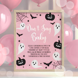 Halloween "Don't Say Baby" Baby Shower Poster Schi