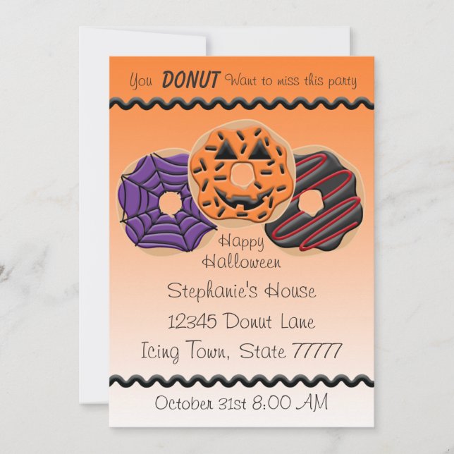 Halloween Donut Party Bake 12x18 Einladung (Vorderseite)