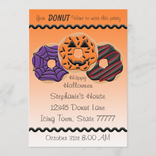 Halloween Donut Party Bake 12x18 Einladung