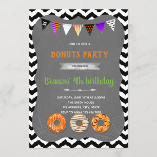 Halloween-Donut-Party-Einladung Einladung