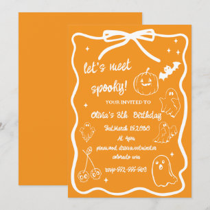 Halloween-Doodle Grusel-Saison Mädchen Geburtstag Einladung