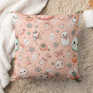 Halloween Doodle Pattern mit Ghosts & Pumpkins Kissen