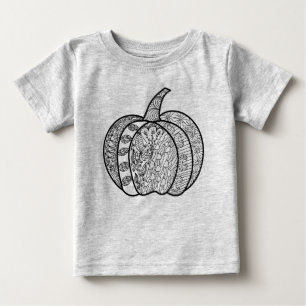 Halloween Doodles boho mandala Kürbis Herbst Baby T-shirt