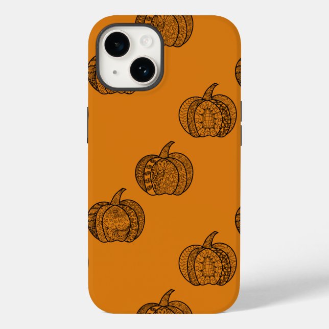 Halloween Doodles boho mandala Kürbis Herbst Case-Mate iPhone Hülle (Rückseite)