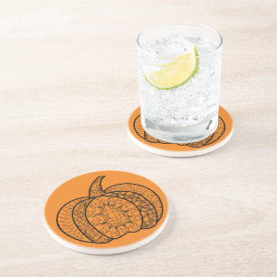 Halloween Doodles boho mandala Kürbis Herbst Getränkeuntersetzer