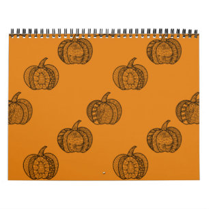 Halloween Doodles boho mandala Kürbis Herbst Kalender