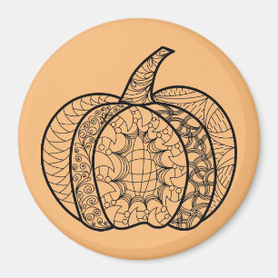 Halloween Doodles boho mandala Kürbis Herbst Magnet