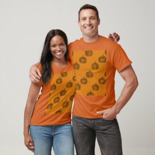 Halloween Doodles boho mandala Kürbis Herbst T-Shirt