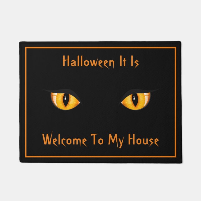 Halloween Door Mat Cat Eyes Fußmatte (Vorderseite)