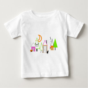 Halloween-Dorf individuell in Schwarz, Orange und  Baby T-shirt