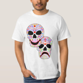 Halloween DOTD Komödie-Tragödie Schädel T-Shirt