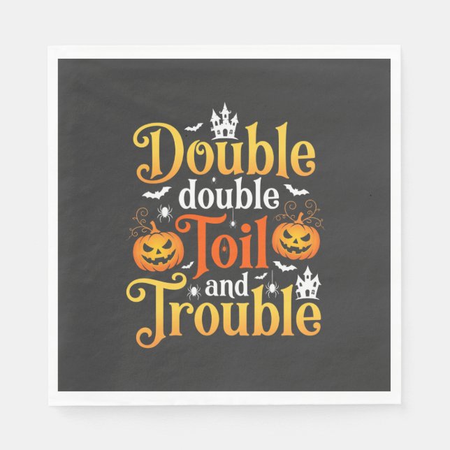 Halloween Double Double Toil and Trouble Hexe Serviette (Vorderseite)