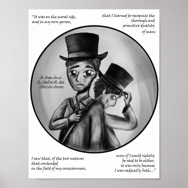 Halloween Dr. Jekyll and Mr. Hyde Gothic Art Print Poster (Vorne)