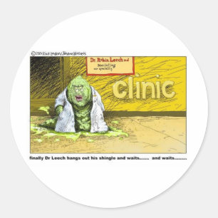 Halloween : Dr. Leech hat keine Klienten Funny Gif Runder Aufkleber