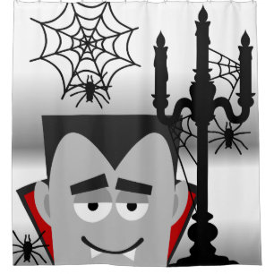 Halloween Dracula Candelabra Spiders Duschvorhang