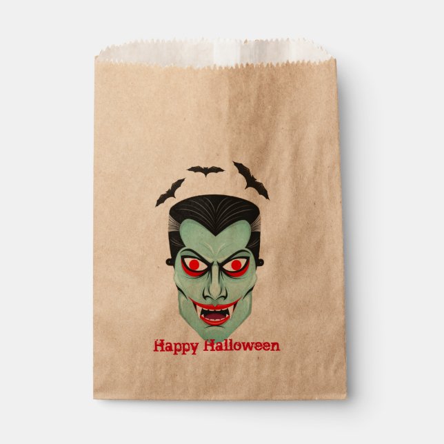 Halloween, Dracula, Fledermäuse, Geburtstagsparty, Geschenktütchen (Vorderseite)