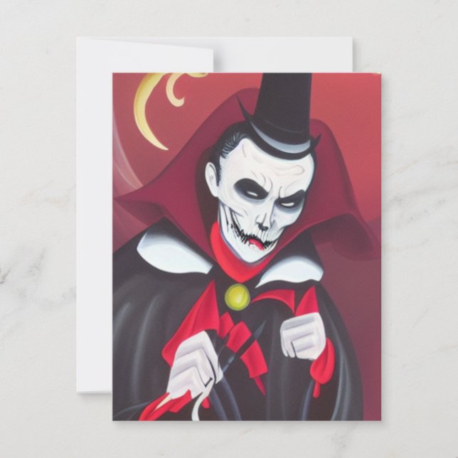 Halloween Dracula Mitteilungskarte (Vorderseite)