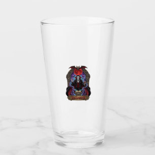 Halloween Dracula Roter Mond Fledermäuse Schädel_1 Glas