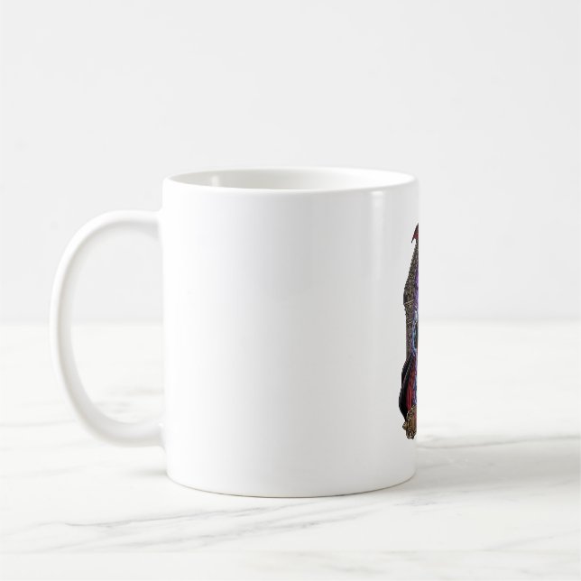 Halloween Dracula Roter Mond Fledermäuse Schädel_1 Kaffeetasse (Links)