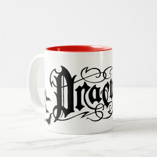 Halloween Dracula Zweifarbige Tasse (Vorderseite Links)