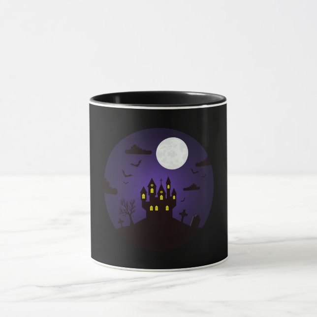 Halloween - Draculas Schloss-Tasse Tasse (Zentrum)