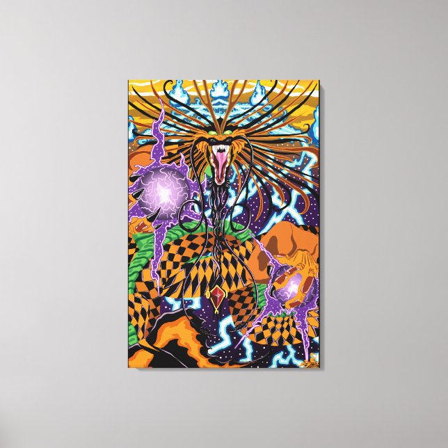 Halloween Dragon Stretted Leinwand Art Print (Vorderseite)