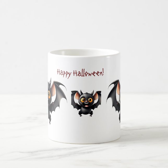 Halloween, drei niedliche fliegende Fledermäuse Kaffeetasse (Mittel)