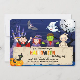 Halloween Dressup Geburtstagsparty Einladung