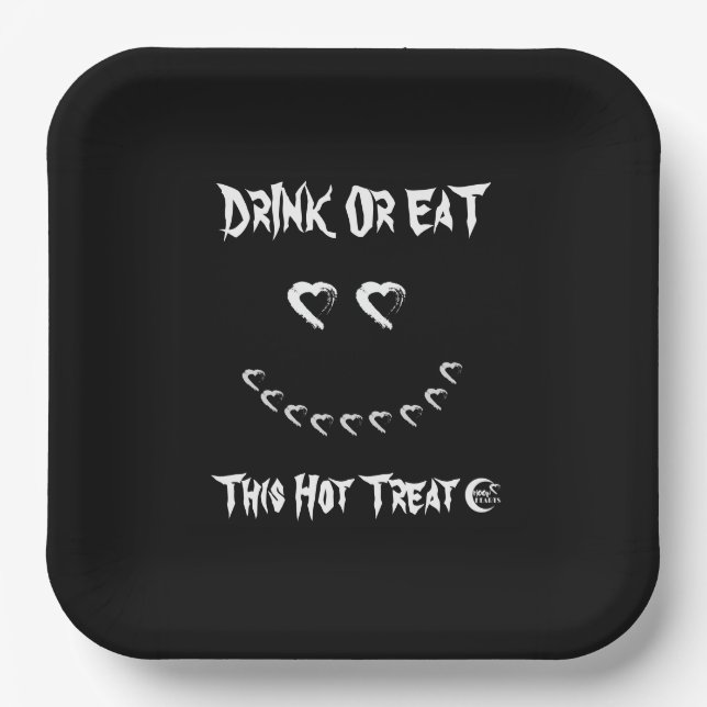 Halloween Drink oder aß Paper Plate Pappteller (Vorderseite)