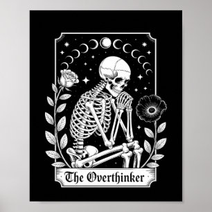 Halloween dunkler gotischer Skelett-Überdenker Poster
