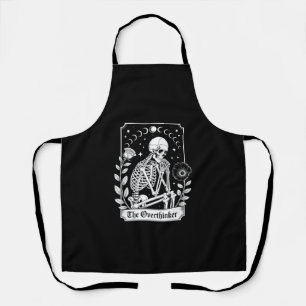 Halloween Dunkler Gotischer Skelett Überdenker Schürze